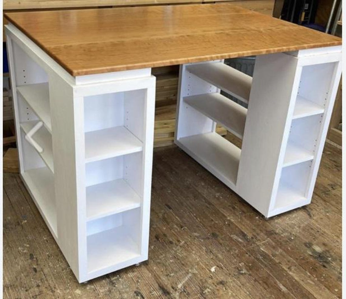 Craft Table With Adjustable Shelves, Sewing Table, Craft Station - Etsy