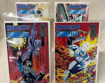 Robocop vs. The Terminator Complete Set - Issues 1 thru 4 - Dark Horse Comics. #1 Signed/dedicated by Frank Miller. Inserts intact/included