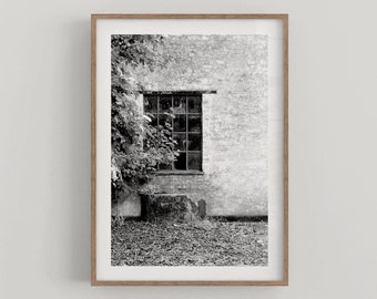 Old Window Black and White Minimalist Wall Art Poster Lifestyle Home Decor - Fine Art Photography Print - DIGITAL DOWNLOAD