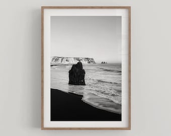 Black Beach Iceland Minimalist Wall Art Poster Lifestyle Home Decor - Fine Art Photography Print - DIGITAL DOWNLOAD