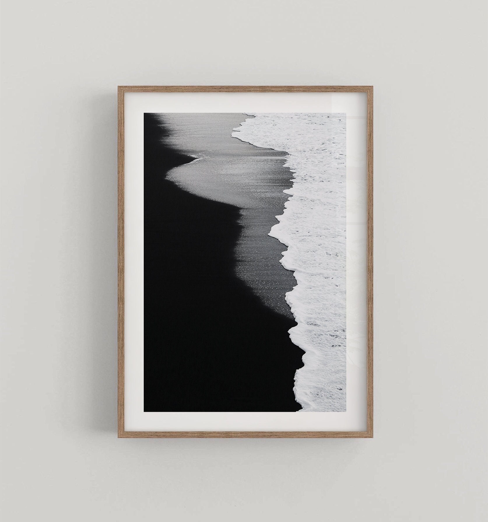 Beach Waves Black and White Minimalist Wall Art Poster Lifestyle Home Decor - Fine Art Photography Print - DIGITAL DOWNLOAD