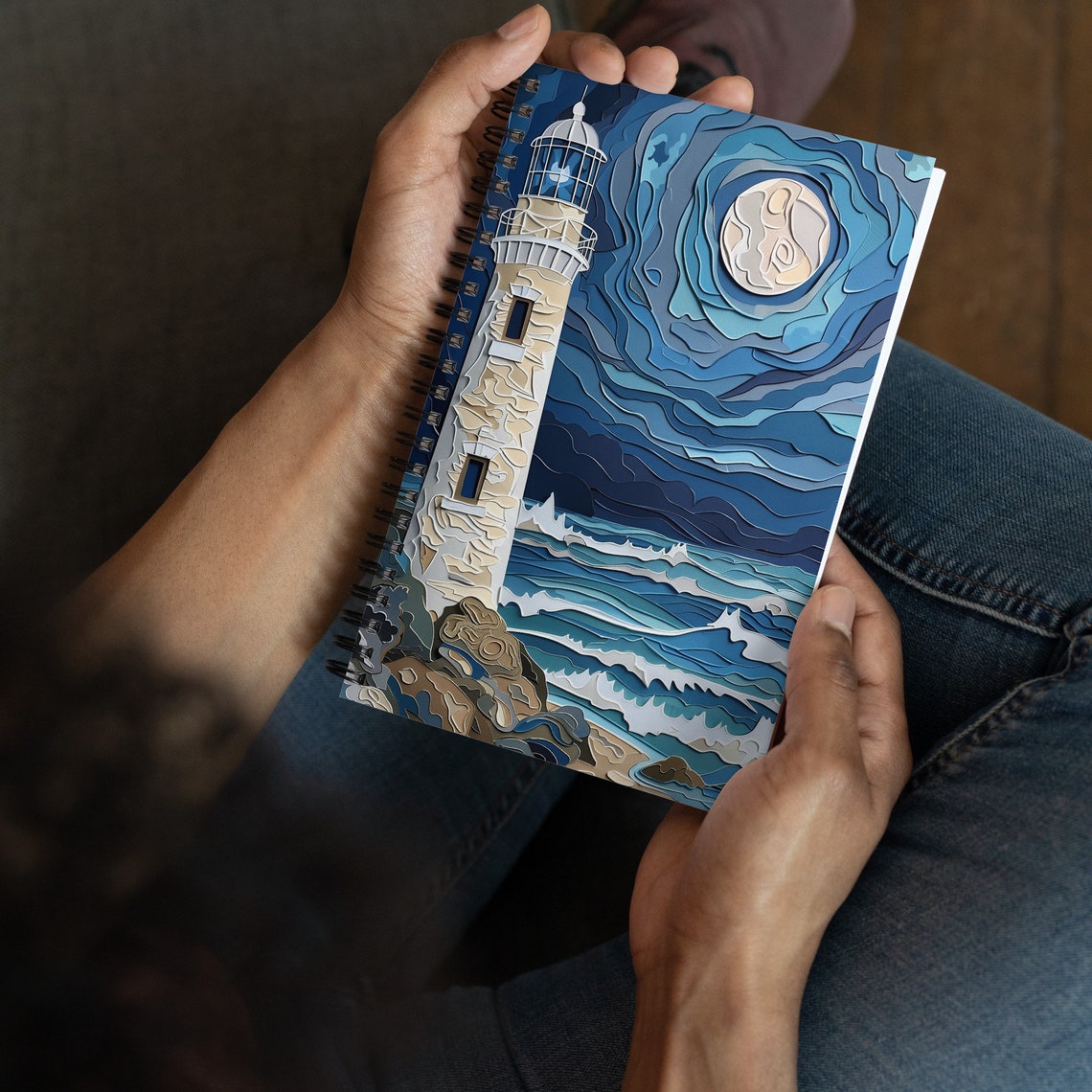 Lighthouse Dreams Spiral Notebook | Dotted Paper Journal | 140pgs ...
