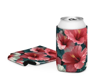 Tropical Hibiscus Bloom Cozie | Flower Coozie | 12oz. Regular or Skinny Can Drink Holder
