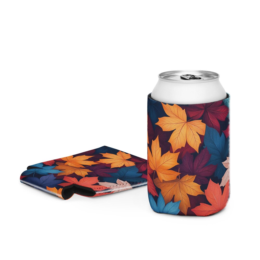 Colorful Autumn Leaves Can Cozie | Fall Coozie | Harvest Colors 12oz ...