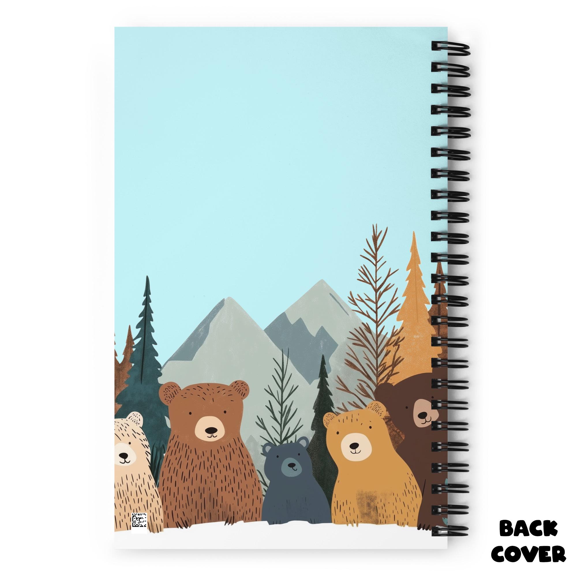 Pine Forest Bears Spiral Notebook | Personalized Dotted Paper Journal ...