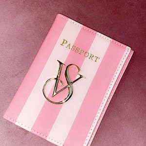 Victoria's Secret Passport Cover Holder Red Black Lazer Pink