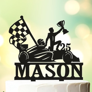 Racing Birthday Cake Topper, Formula One Birthday Cake Topper, Happy Birthday Race Gamer, Video Game Racer Birthday, F1 Cake Topper,Race Car