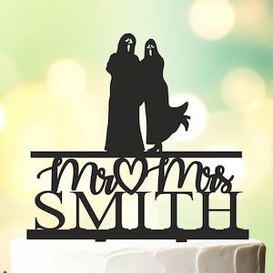 Halloween wedding cake topper, Gothic cake topper, Spooky cake topper, Halloween Cake Decoration, Halloween Party, Unique Laser Cut Toppers