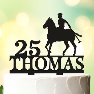 Polo Player Birthday Cake Topper, Polo cake topper, Polo Party Decoration, Happy Birthday Cake Topper, Horseback Team Sport Cake Topper 147