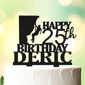 Man Climber Birthday Cake Topper, Rock Climbing Cake Topper, Hiking Cake Topper, Mountain Cake Topper, Climber Decor, Adventure cake topper