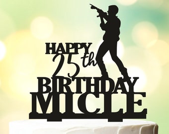 Microphone Music Cake Topper - Karaoke Singer Birthday Decor With Golden Balls & Stars
