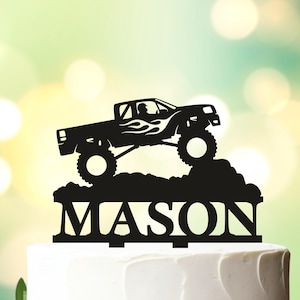 Monster Truck Cake Topper, Vehicles Birthday Cake Topper, Big Wheeler, Party Supplies, Mud Truck Racing, Boy Birthday Cake Topper 106