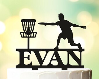 Frisbee cake topper, Frisbee Golfer Birthday Cake topper, Disc Golf Cake Topper, Sport Birthday Cake Topper, name cake topper, Decoration