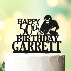 Welder Cake Topper, Welder Birthday Cake Topper, Welding Soldering Cake Topper, Birthday Cake Topper, welder silhouette, Welding Topper L010