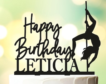 Pole Dancer Cake Topper, Birthday Cake Topper, bachelor party cake topper, pole dancing cake topper, stripper cake topper, Sexi topper L023