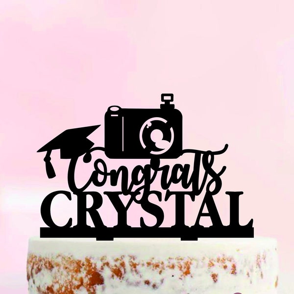Congrats cake topper, Photographer Cake Topper, Camera Cake Topper, Photographer, graduation cake topper, Video Blogger, movie Birthday