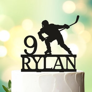 Hockey Cake Topper, Hockey Player, Ice Hockey, Hockey Centerpiece, Sports Theme, Boys Birthday Party, Tailgate Party, Birthday cake topper