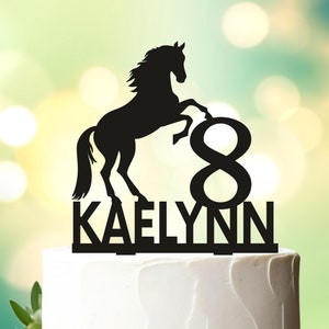 Horse Birthday Cake Topper, Cake topper with a horse, Cowgirl Birthday, Horse Decor, Farm Theme, Equestrian, Rancher,Horseback,Keepsake 046