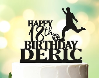 Soccer Birthday Cake Topper, Football Cake Topper, Sports Cake Topper, Soccer Player, Soccer Party,Goalkeeper, Soccer Ball, Team Sports L004