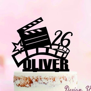 Movie Birthday Party Cake Topper, Movie clapper board, Film Movie Cinema, Birthday Celebration, influencer, Movie Star Hollywood Topper L038