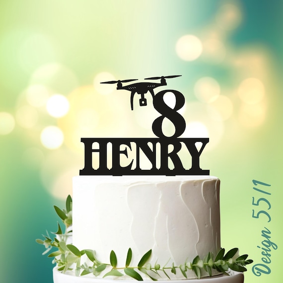 Drone Birthday Cake topper, UAV Birthday Cake Topper, Drone Racing, Drone Pilot Cake Topper Decoration, Drone Flying, Cup Cake Toppers 055