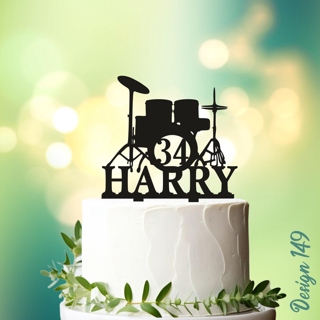 Drummer Birthday Cake Topper, Musician Birthday Cake Topper, Drummer ...