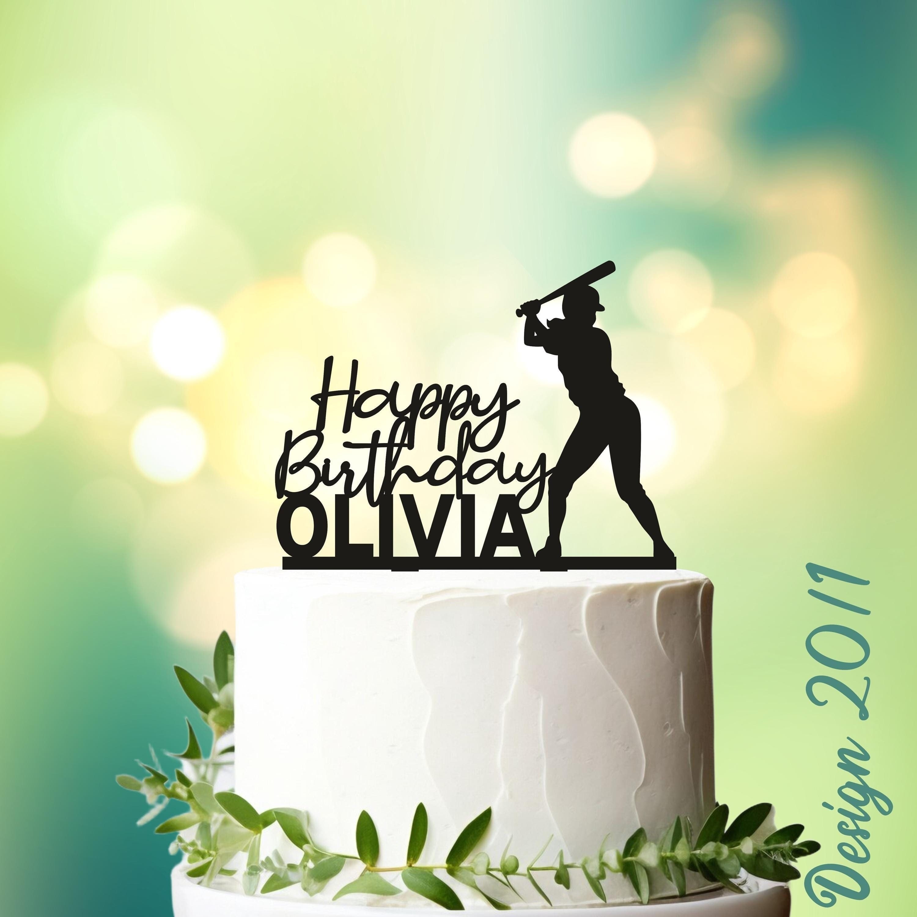 Baseball Player Cake Topper,female baseball cake topper,softball Player,Keepsake, ports Birthday Party, Baseball party,Cake Decorations L020