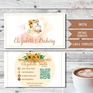 Homemade Cake Card, Pastry Shop Card, Cupcake Shop, Patisserie shop, Contact info, Editable Template, Bakery Business, Sweet Shop