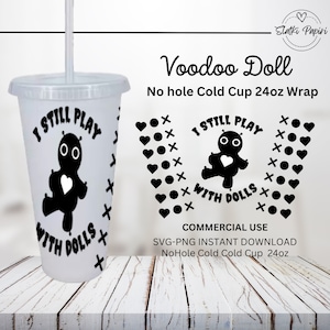 Voodoo Doll Cold Cup Wrap: Halloween 24oz SVG Template (Digital Download)