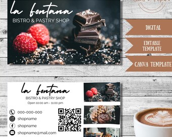 Modern Business Card Editable Template, DIY Edit Bakery Business Card, Premade Cake Maker Business Card, Customizable Company Card