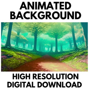 Animated Background vtuber Scene &quot;Magical Forest&quot; Streaming Twitch Backdrop