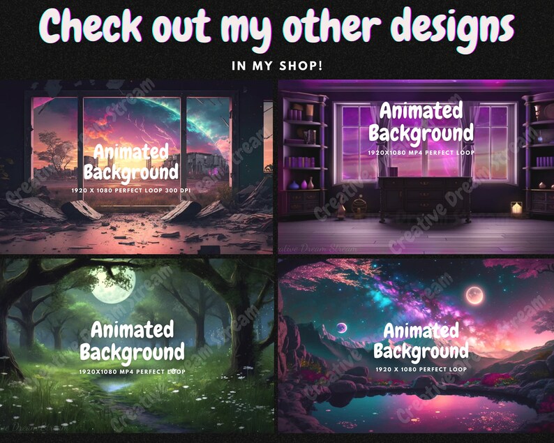 Magical Vtuber Animated Background for Twitch Stream Overlay OBS