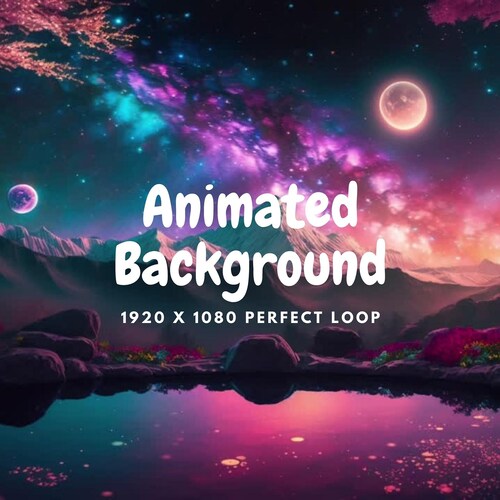 Animated Background Purple Galaxy Scene Space Theme Digital - Etsy