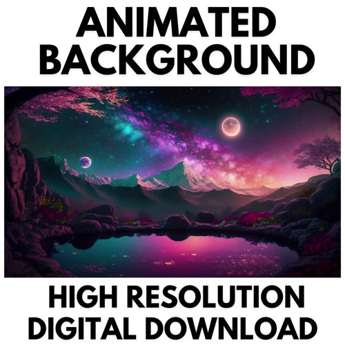Animated Background Purple Galaxy Scene - Space Theme Digital Art wallpaper - Night Cosmos