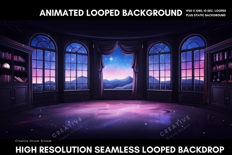 Magical Vtuber Animated Background for Twitch Stream Overlay OBS