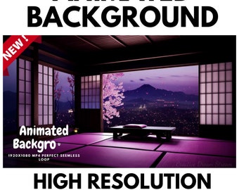 Animated Background Zen Sakura Room - Tranquil Japan Streaming Looped Video Backdrop