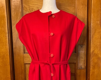 Túnica Pendleton de lana roja rara de los años 70