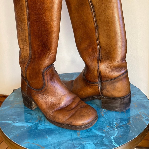 Bottes en cuir à enfiler 70s Frye