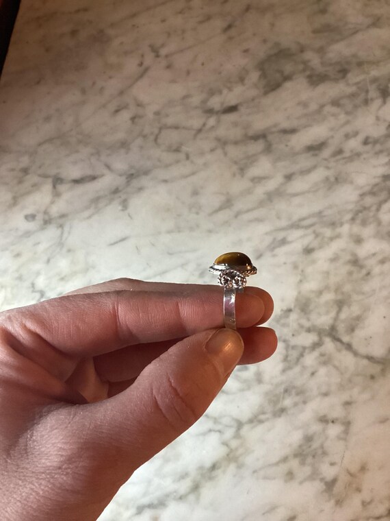 Sterling Silver Tiger Eye Ring Adjustable - image 2