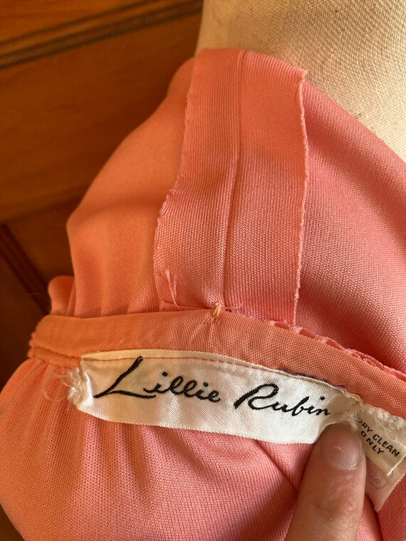 70s Pink Lillie Rubin Maxi Wrap Dress - image 7
