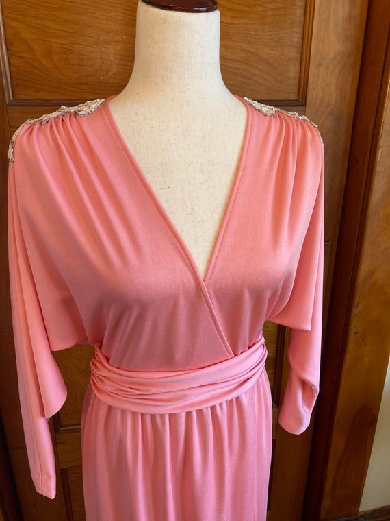 70s Pink Lillie Rubin Maxi Wrap Dress - image 2