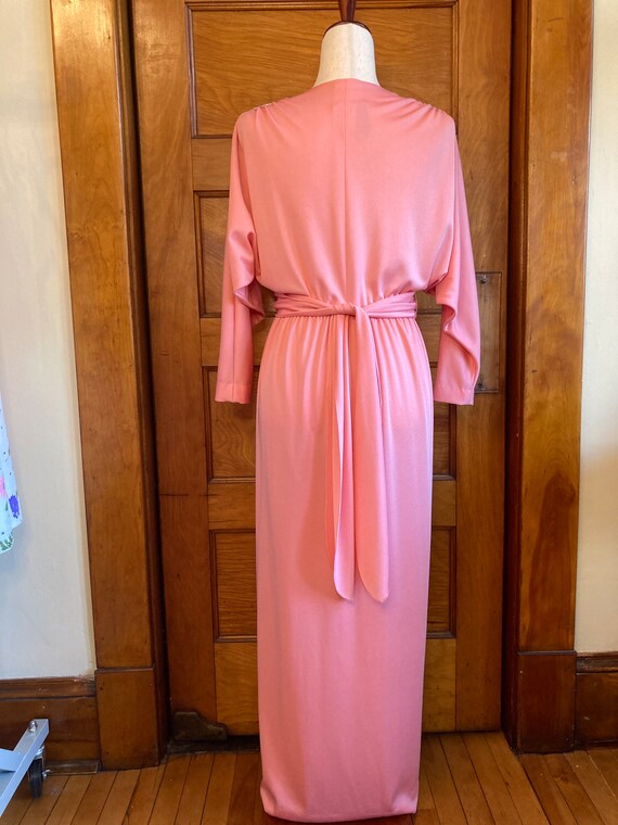 70s Pink Lillie Rubin Maxi Wrap Dress - image 5
