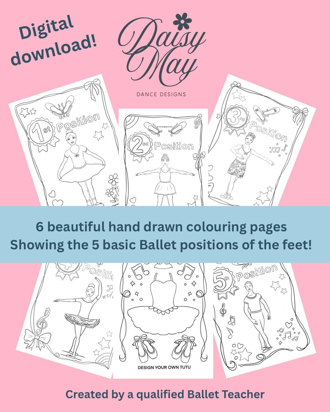 Ballet Positions of the Feet Digital Colouring Pages - Etsy