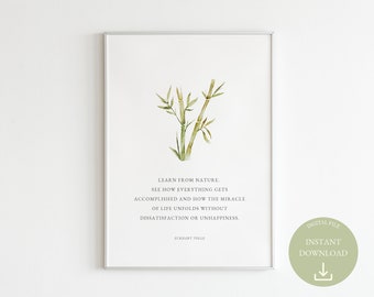 Eckhart Tolle Quote | Learn from Nature | Positive Affirmation | Words of Wisdom | Motivational Poster | Mindfulness | Printable Wall Art