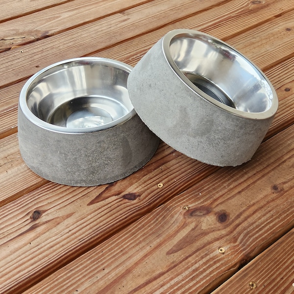 No-Flip Concrete Dog/Cat Pet Bowl