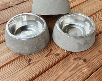 No flip Concrete Dog cat Pet Bowl Etsy