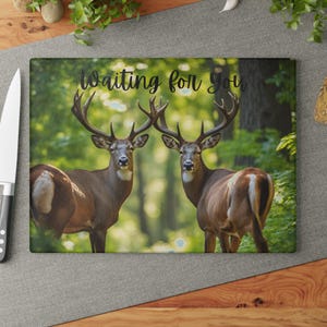 Glass Cutting Board, Cute Wildlife Animal Design, Kitchen Decor, Serving Tray, Housewarming Gift, Cabin Decor