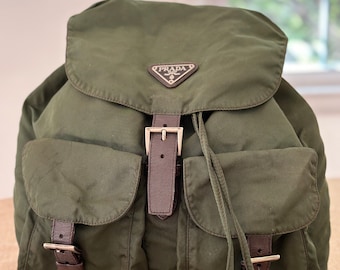 Prada vintage nylon リュック Vintage Prada Nylon Backpack Charcoal | Tokyo Roses Vintage
