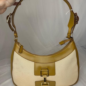 Authentic Vintage Gucci Jackie Style Tan and Cream Handbag UK