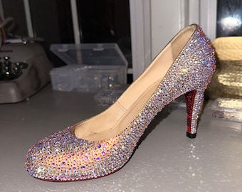 Aangepaste Swarovski strass authentieke christelijke louboutin-hakken